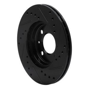 Volkswagen DERBY Brake Rotor (1) - Front Left - R1 Concepts - Drilled & Slotted - Black - `86-`08